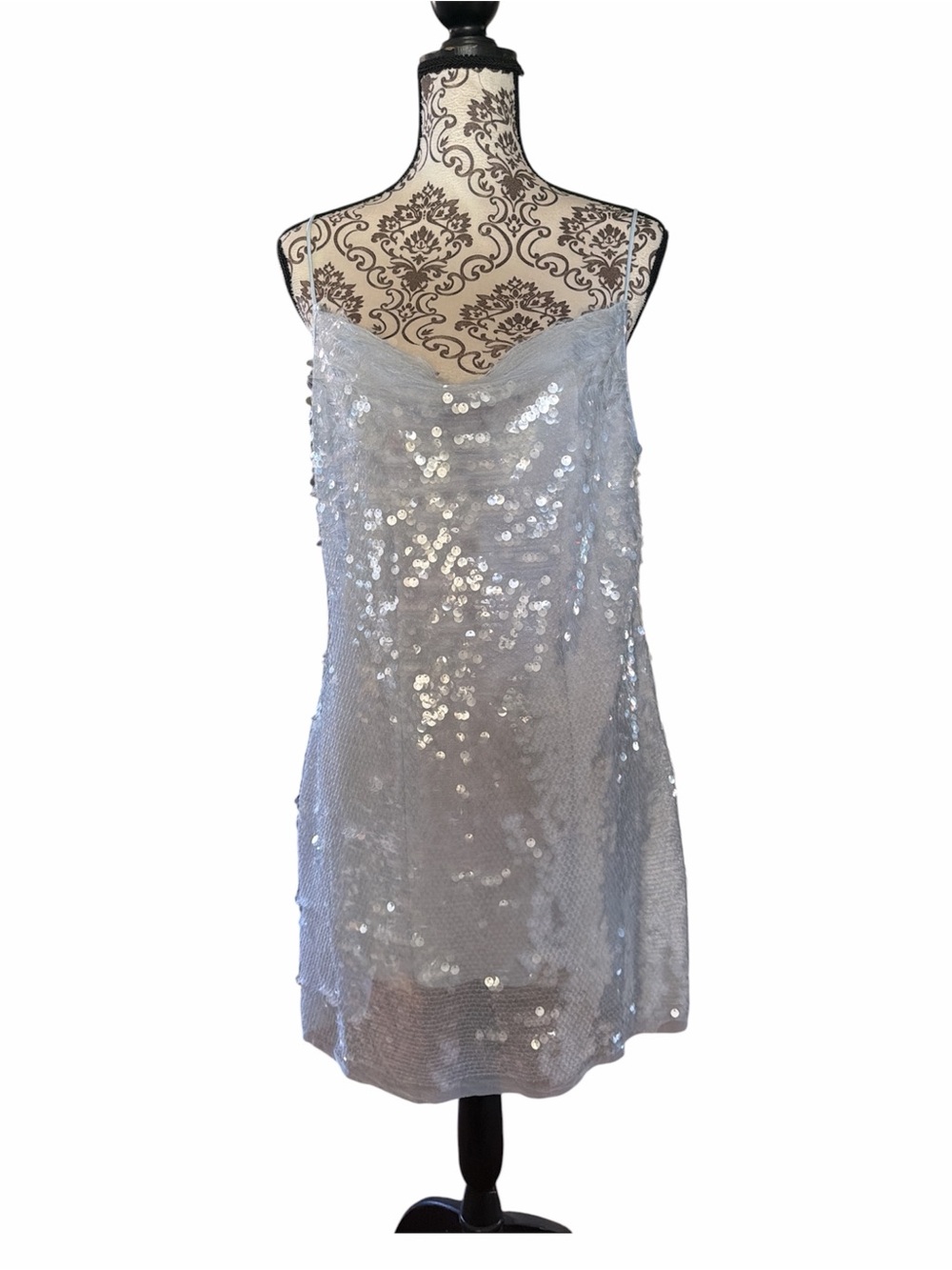 wild fable blue Sequin Cowl Slip Mini Dress